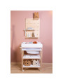 Nursery furniture for babies and children with changing table and white and natural wood baby bath by Childhome