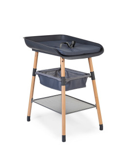 Evolux changing table for children anthracite and natural wooden legs by Childhome