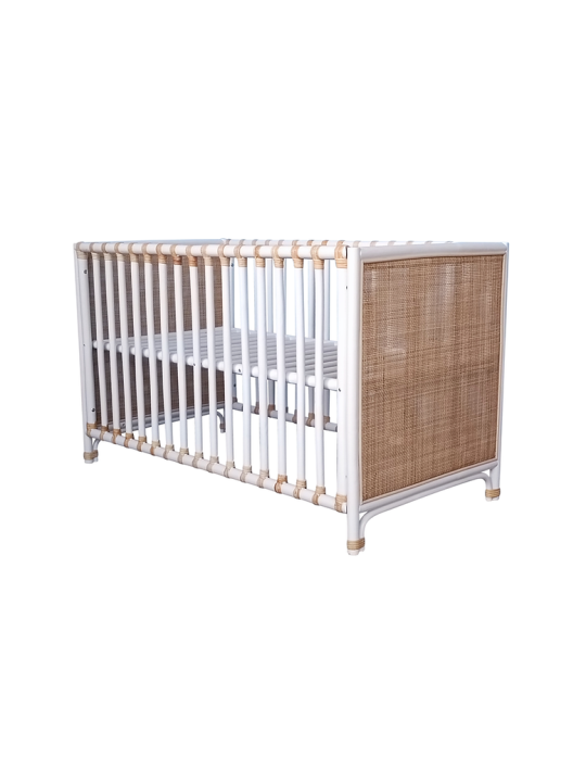 Culla evolutiva Nemo in rattan 60 x 120 bianco / beige - Théo Bébé