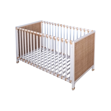 Culla evolutiva Nemo in rattan 60 x 120 bianco / beige - Théo Bébé