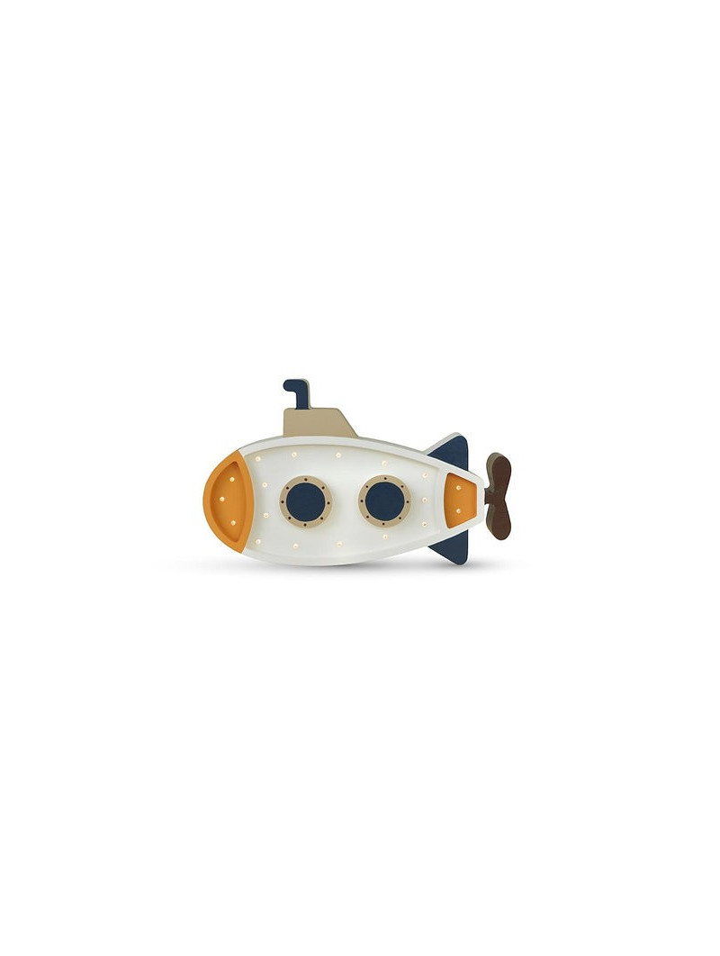 Lampada per la Cameretta dei Bambini in Legno FSC a forma di sottomarino - Luce a LED colore bianco caldo