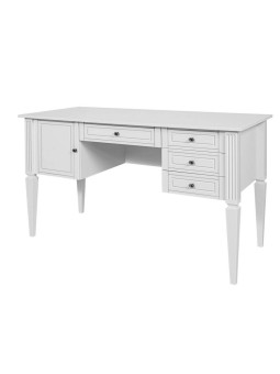 Scrivania per la cameretta dei bambini in legno bianco con ampi cassetti e armadietto collezione Ines by BellAmy