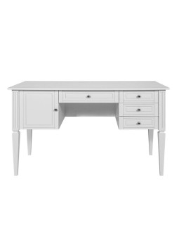 Desk for children's bedroom in white wood with large drawers and cabinet Ines collection by BellAmy