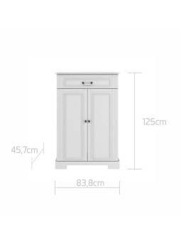 Classic style cabinet for children's bedroom in white wood with large drawers Ines collection by BellAmy