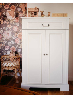 Classic style cabinet for children's bedroom in white wood with large drawers Ines collection by BellAmy