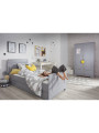 Wooden children's 2-door wardrobe in neutral grey wood Ines collection by BellAmy