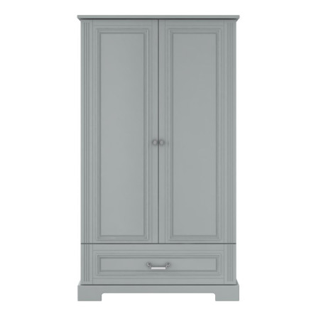 Wooden children's 2-door wardrobe in neutral grey wood Ines collection by BellAmy