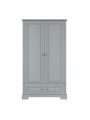Wooden children's 2-door wardrobe in neutral grey wood Ines collection by BellAmy