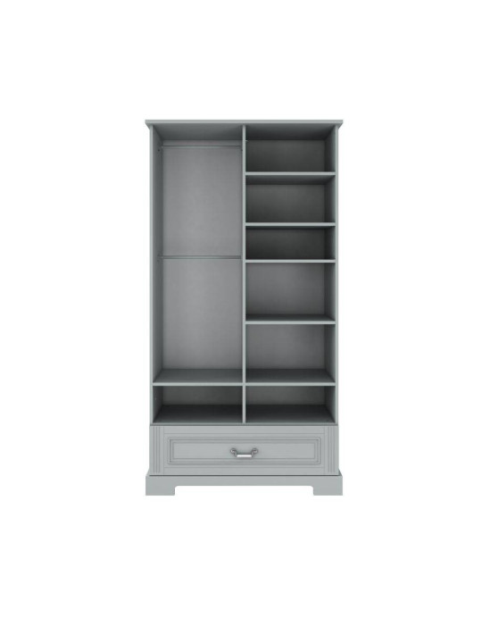 Wooden children's 2-door wardrobe in neutral grey wood Ines collection by BellAmy