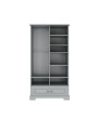 Wooden children's 2-door wardrobe in neutral grey wood Ines collection by BellAmy