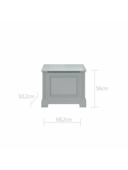 Toy container for children's bedrooms in neutral gray wood with a classic style from the Ines collection by BellAmy