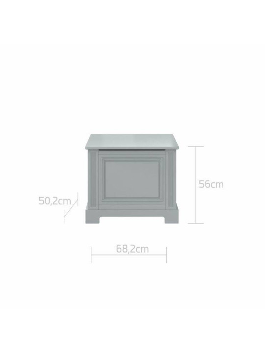 Toy container for children's bedrooms in neutral gray wood with a classic style from the Ines collection by BellAmy