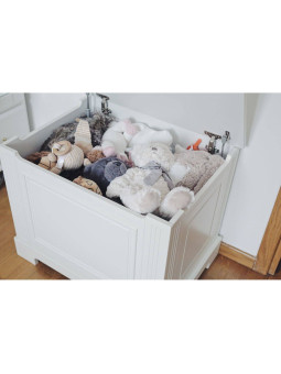 Toy container for children's bedrooms in neutral white wood with a classic style from the Ines collection by BellAmy