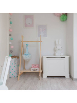 Toy container for children's bedrooms in neutral white wood with a classic style from the Ines collection by BellAmy
