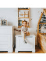 Toy container for children's bedrooms in neutral white wood with a classic style from the Ines collection by BellAmy
