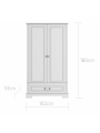 Armadio guardaroba a due ante per la cameretta dei bambini in legno bianco dallo stile classico collezione Ines by BellAmy