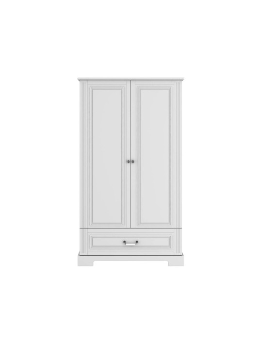 Armadio guardaroba a due ante per la cameretta dei bambini in legno bianco dallo stile classico collezione Ines by BellAmy