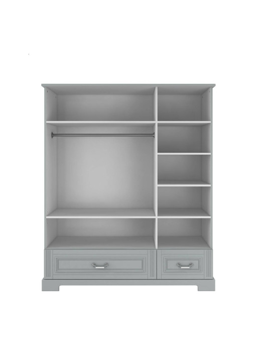 Wooden children's 3 doors wardrobe in grey wood Ines collection by BellAmy