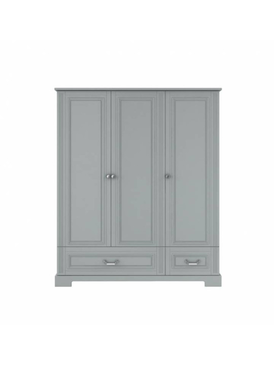 Wooden children's 3 doors wardrobe in grey wood Ines collection by BellAmy