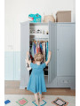 Wooden children's 3 doors wardrobe in grey wood Ines collection by BellAmy