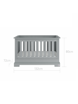 Culla neonati 60x120 per la cameretta dei bambini in legno grigio neutro dallo stile classico collezione Ines by BellAmy