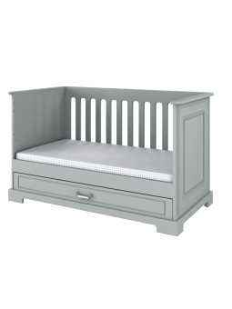 Wooden children's cot bed / toddler bed 70x140 in grey wood Ines collection by BellAmy