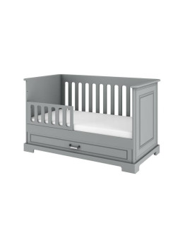 Wooden children's cot bed / toddler bed 70x140 in grey wood Ines collection by BellAmy