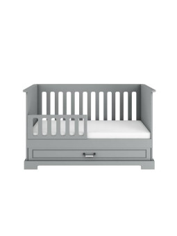 Wooden children's cot bed / toddler bed 70x140 in grey wood Ines collection by BellAmy