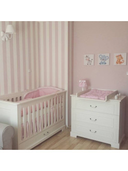 Wooden children's cot bed / toddler bed 70x140 in white wood Ines collection by BellAmy