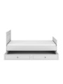 Letto singolo 90x200 per bambini in legno bianco dallo stile classico con cassettone collezione Ines by BellAmy