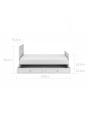 Letto singolo 90x200 per bambini in legno bianco dallo stile classico con cassettone collezione Ines by BellAmy