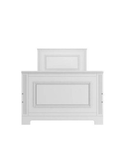Letto singolo 90x200 per bambini in legno bianco dallo stile classico con cassettone collezione Ines by BellAmy
