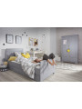 Letto singolo 90x200 in legno grigio neutro Ines - BellAmy