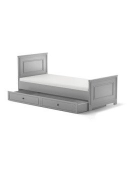 Letto singolo 90x200 in legno grigio neutro Ines - BellAmy
