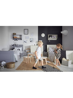 Letto singolo 90x200 in legno grigio neutro Ines - BellAmy