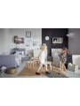 Single Bed 90x200 in neutral grey wood Ines - BellAmy