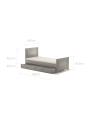 Single Bed 90x200 in neutral grey wood Ines - BellAmy