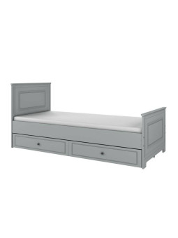 Letto singolo 90x200 in legno grigio neutro Ines - BellAmy