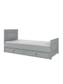 Single Bed 90x200 in neutral grey wood Ines - BellAmy