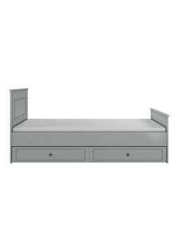 Letto singolo 90x200 in legno grigio neutro Ines - BellAmy