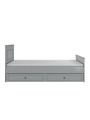 Single Bed 90x200 in neutral grey wood Ines - BellAmy