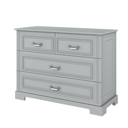 Cassettiera 4 cassetti in legno grigio neutro Ines - BellAmy