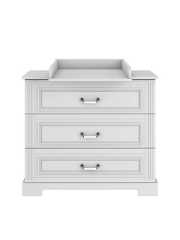 Cassettiera 3 cassetti per la cameretta dei bambini in legno bianco dallo stile classico collezione Ines by BellAmy