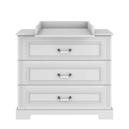Cassettiera 3 cassetti per la cameretta dei bambini in legno bianco dallo stile classico collezione Ines by BellAmy