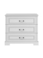 Cassettiera 3 cassetti per la cameretta dei bambini in legno bianco dallo stile classico collezione Ines by BellAmy