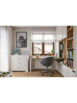 Classic style 3-drawer chest for children's bedroom in white wood with large drawers Ines collection by BellAmy