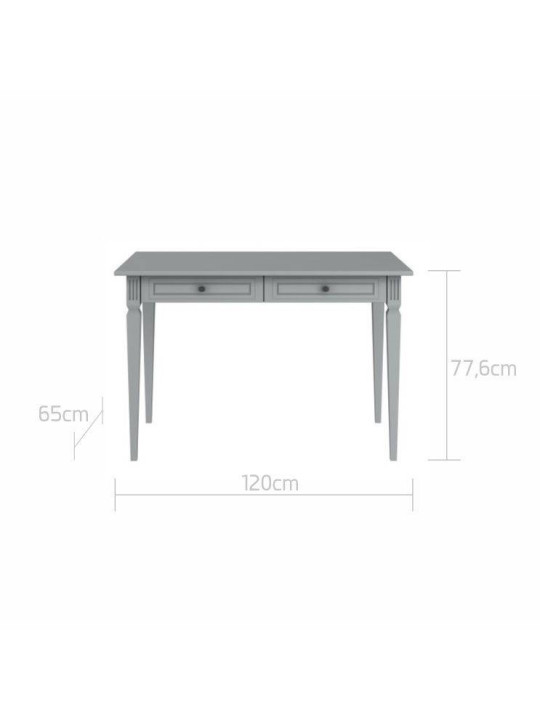 Desk for children's bedroom in grey wood with large drawers Ines collection by BellAmy