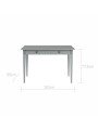 Desk for children's bedroom in grey wood with large drawers Ines collection by BellAmy