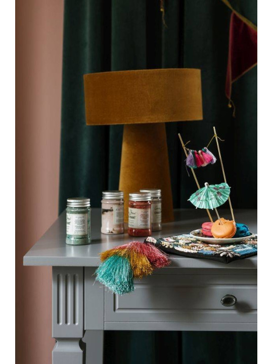 Desk for children's bedroom in grey wood with large drawers Ines collection by BellAmy