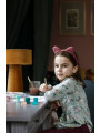 Desk for children's bedroom in grey wood with large drawers Ines collection by BellAmy
